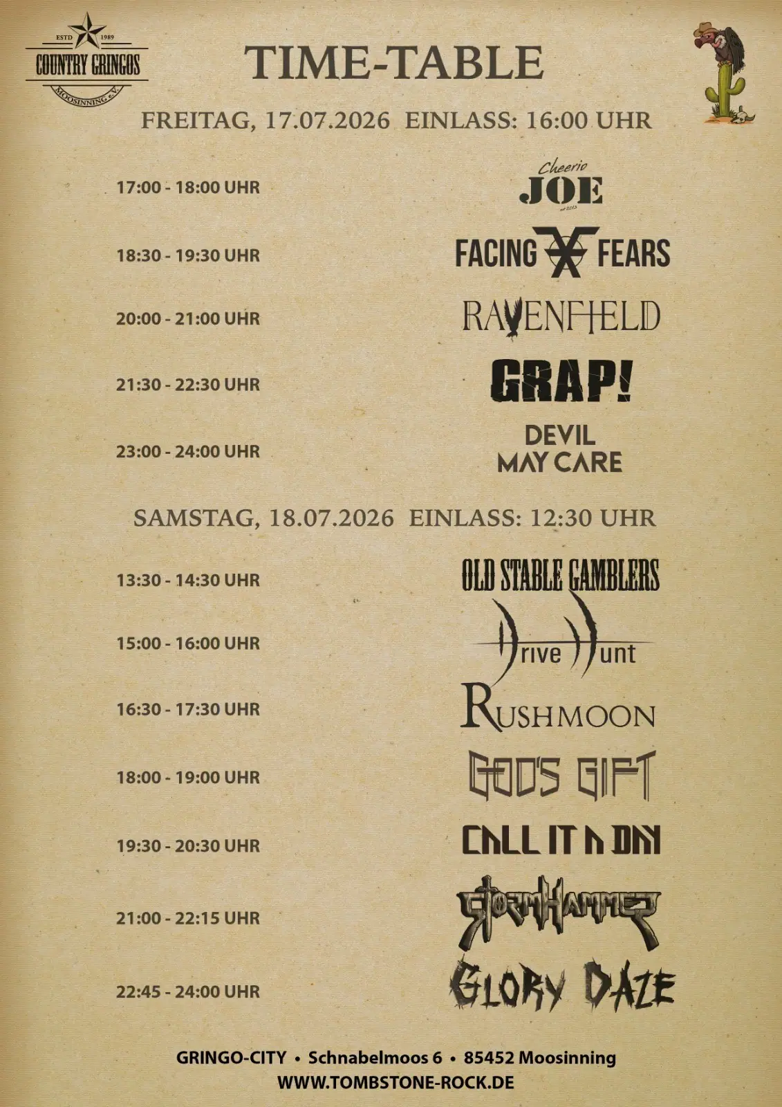 Running Order 2026